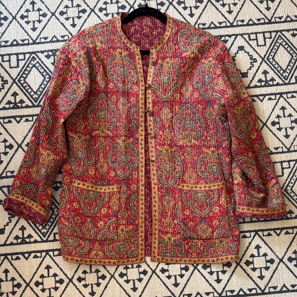Bohemian Red and Gold Women's Jacket